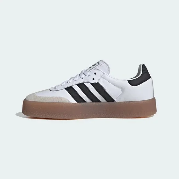 adidas‎ Sambae White Black Gum JI1349 Women's Size 8.5 New Platform - Picture 7 of 9